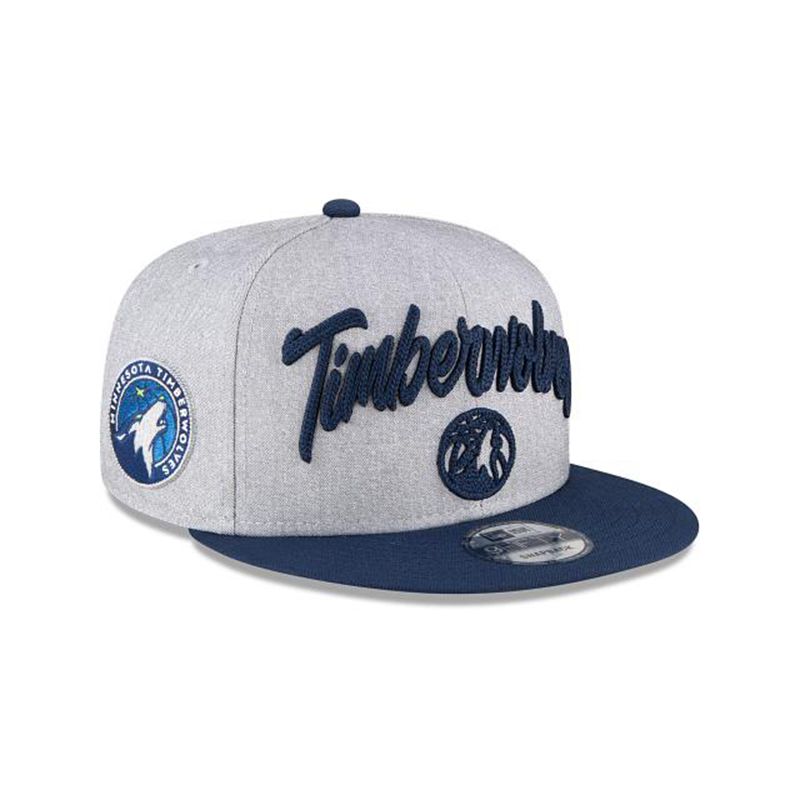 NBA Minnesota Timberwolves Official Draft 9Fifty Snapback (DHZ0793) - Grey New Era Caps